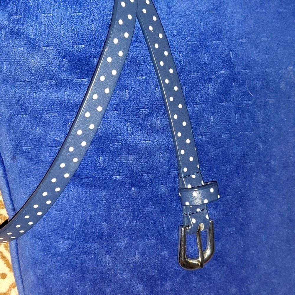 Navy polka dot belt